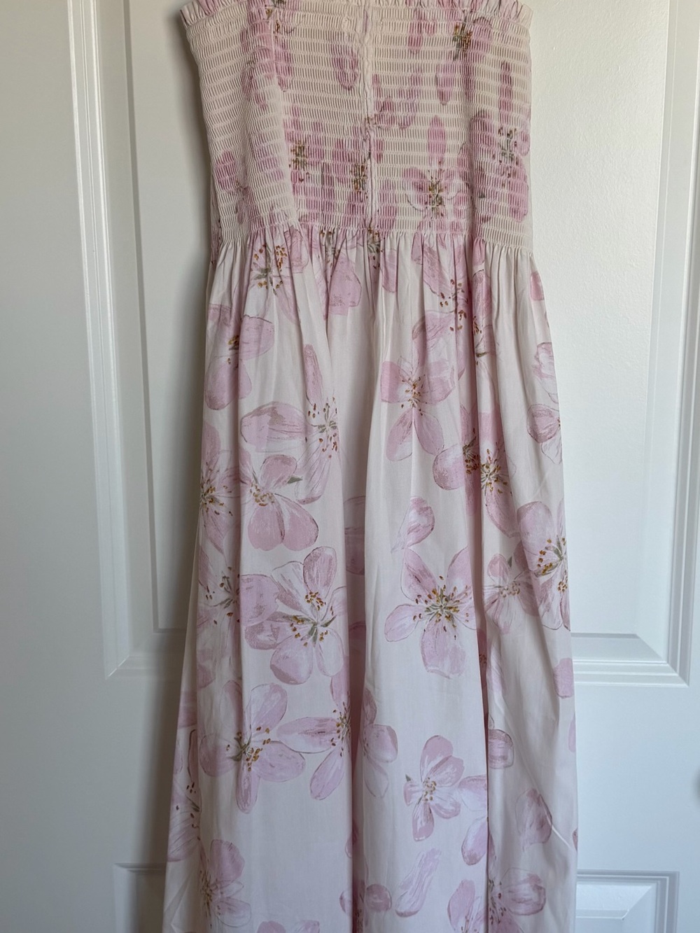 H&M Light Pink Floral Smocked Midi Dress - Picture 8 of 10